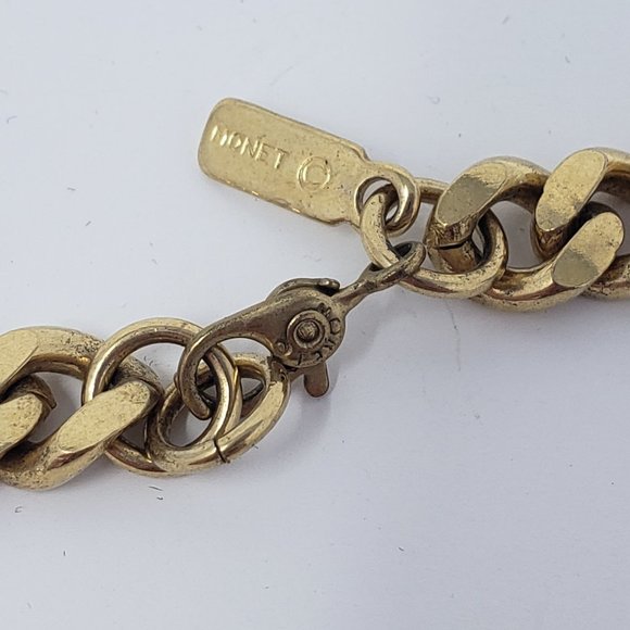 Monet Gold Tone Cuban Link Chain Necklace Long 29" - Picture 4 of 5